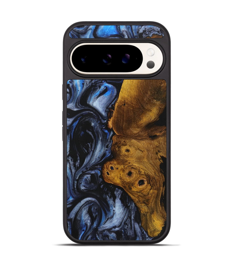 Pixel 9 Pro Wood+Resin Phone Case - Phyllis (Blue, 721652)