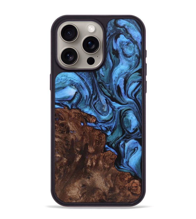 iPhone 15 Pro Max Wood+Resin Phone Case - Greyson (Blue, 721654)