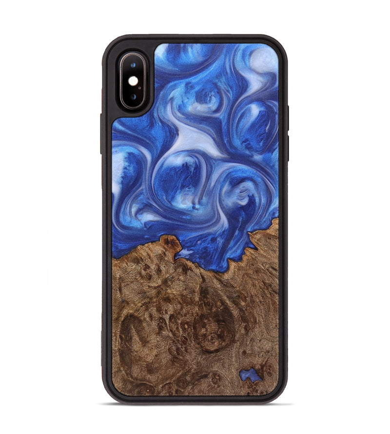 iPhone Xs Max Wood+Resin Phone Case - Averie (Blue, 721661)