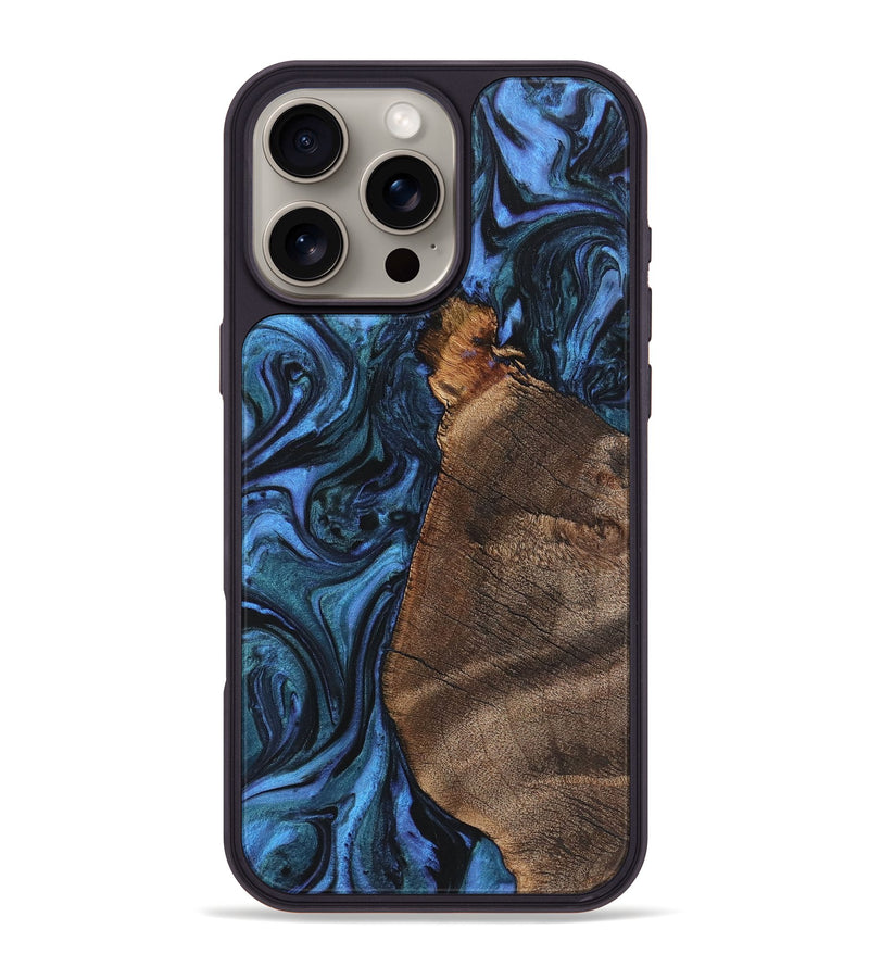 iPhone 16 Pro Max Wood+Resin Phone Case - Beckett (Blue, 721663)