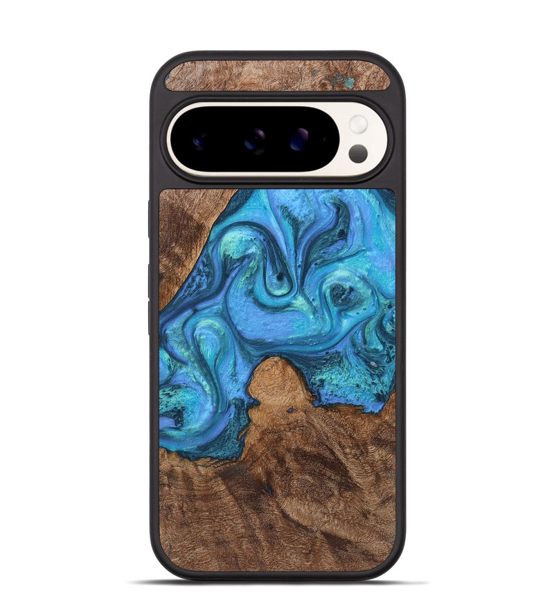 Pixel 9 Pro Wood+Resin Phone Case - Mamie (Blue, 721665)