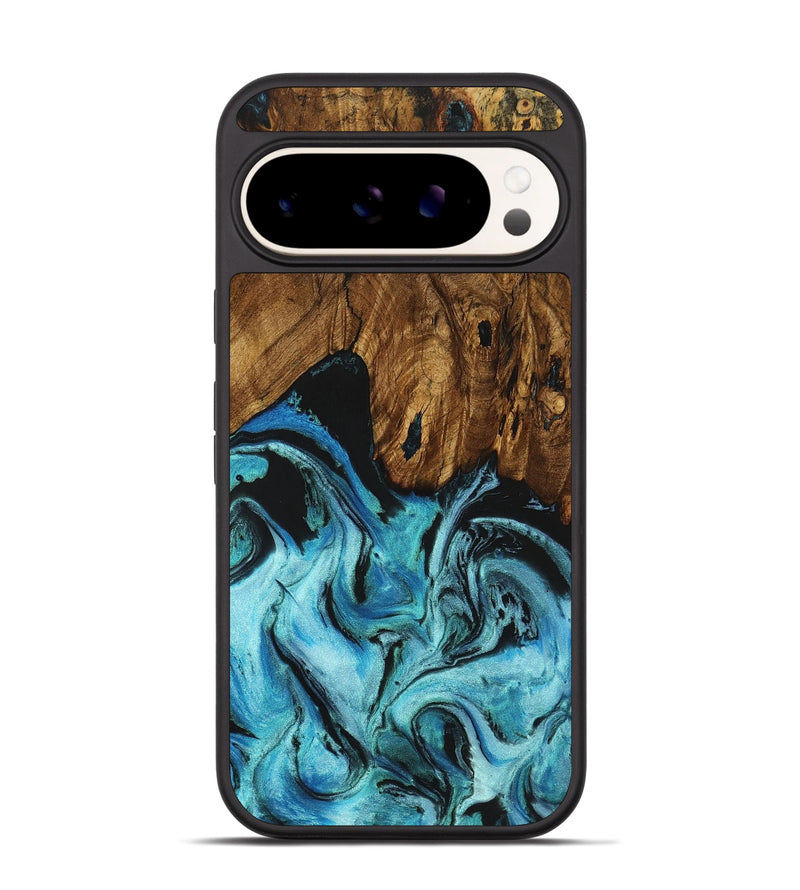 Pixel 9 Pro Wood+Resin Phone Case - Gerald (Blue, 721669)