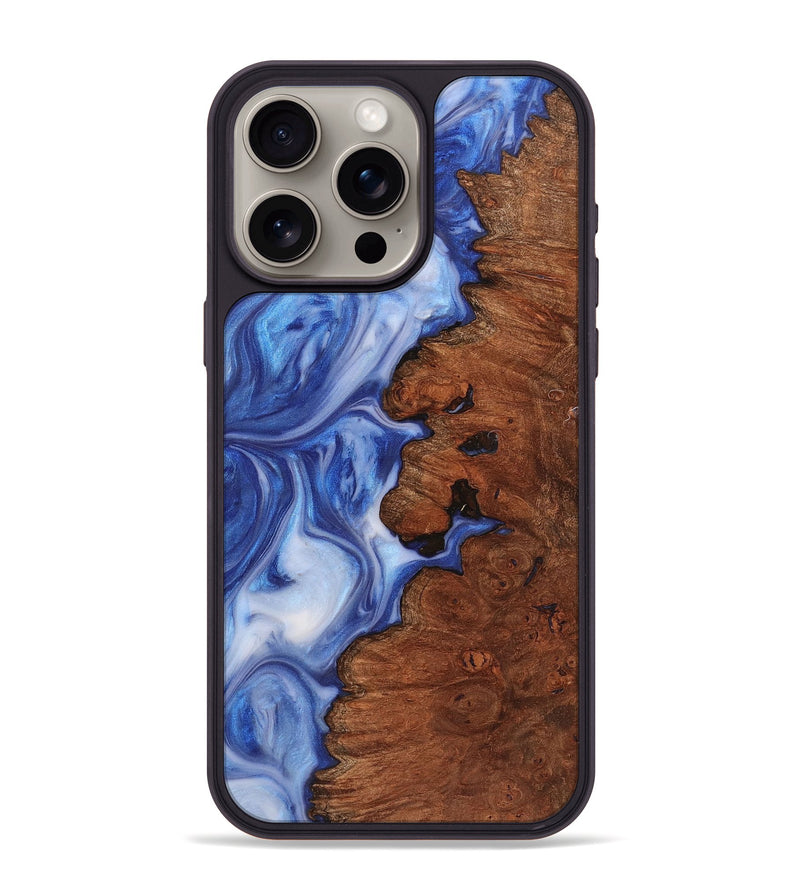 iPhone 15 Pro Max Wood+Resin Phone Case - Kailani (Blue, 721670)