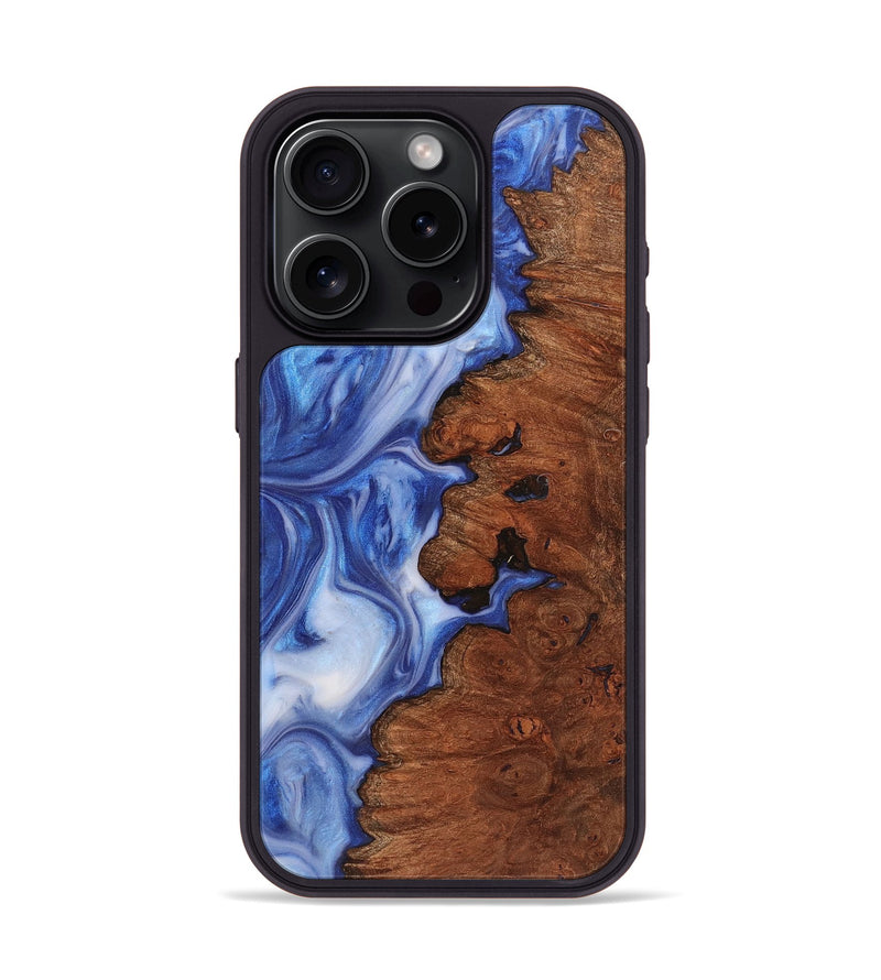 iPhone 15 Pro Wood+Resin Phone Case - Kailani (Blue, 721670)