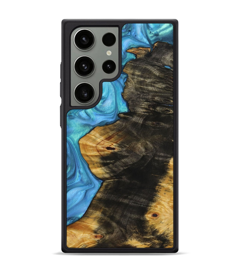 Galaxy S24 Ultra Wood+Resin Phone Case - Hugh (Blue, 721672)