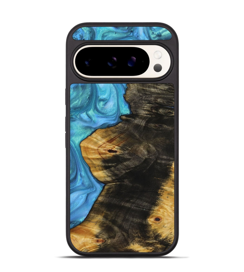 Pixel 9 Pro Wood+Resin Phone Case - Hugh (Blue, 721672)