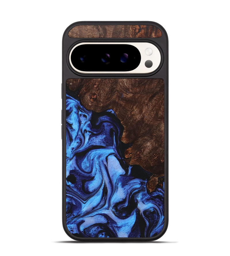 Pixel 9 Pro Wood+Resin Phone Case - Aimee (Blue, 721678)