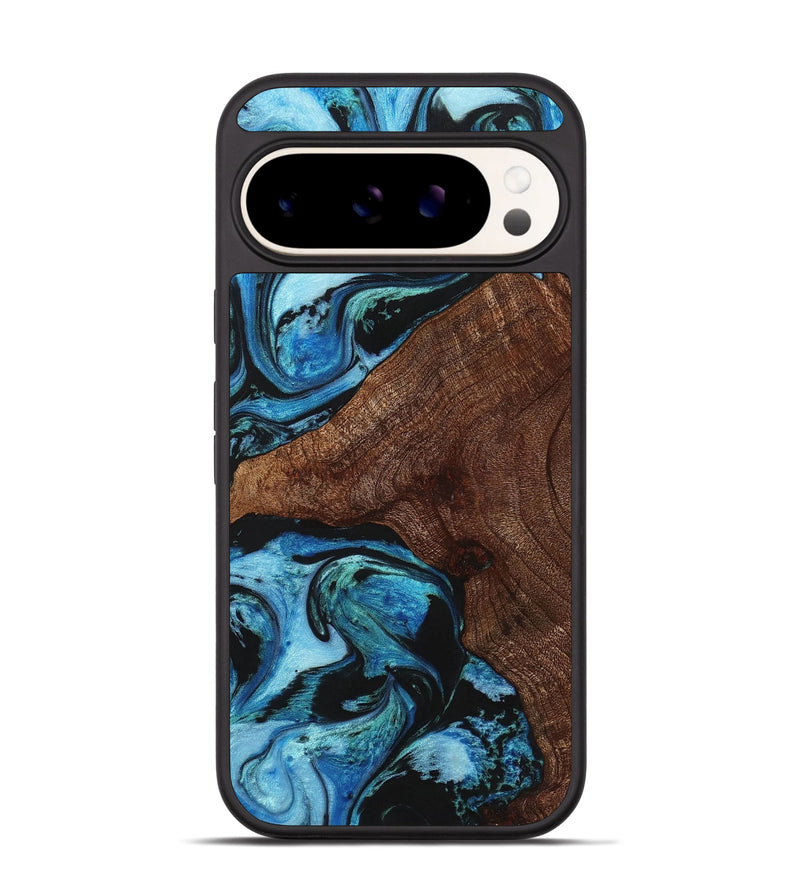 Pixel 9 Pro Wood+Resin Phone Case - Mercedes (Blue, 721679)