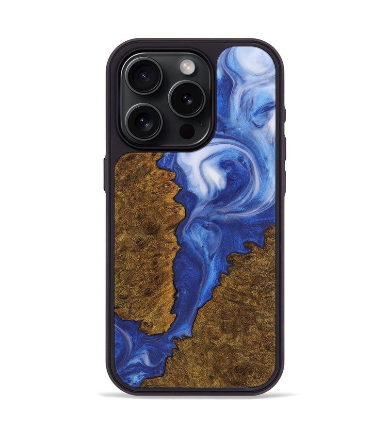 iPhone 15 Pro Wood+Resin Phone Case - Doug (Blue, 721689)