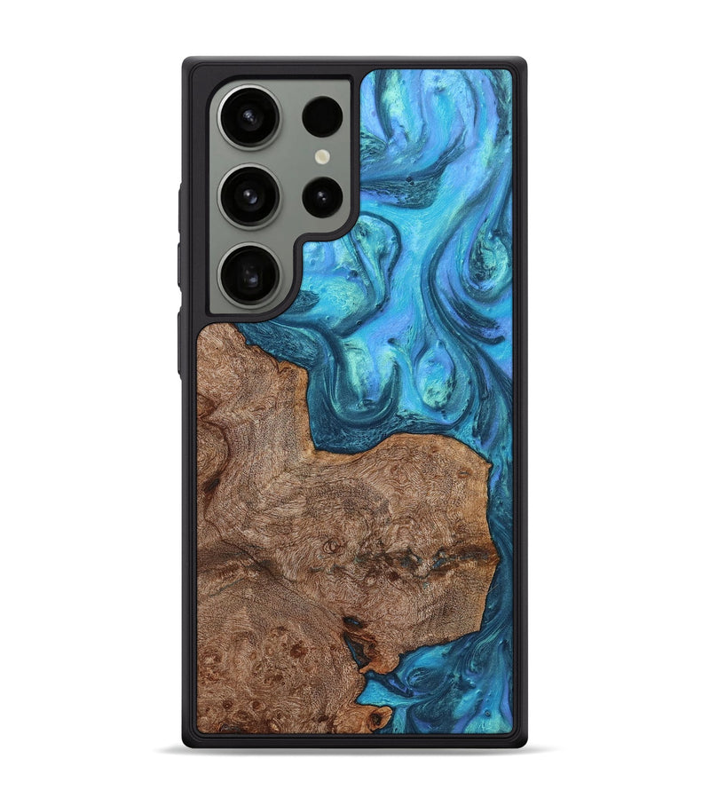 Galaxy S24 Ultra Wood+Resin Phone Case - Audrina (Blue, 721693)