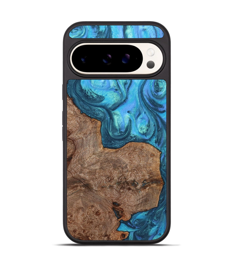 Pixel 9 Pro Wood+Resin Phone Case - Audrina (Blue, 721693)