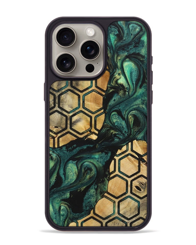 iPhone 15 Pro Max Wood+Resin Phone Case - Sally (Pattern, 721700)