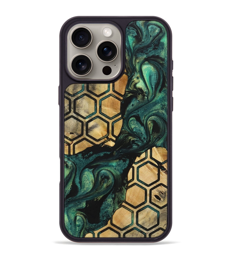 iPhone 16 Pro Max Wood+Resin Phone Case - Sally (Pattern, 721700)