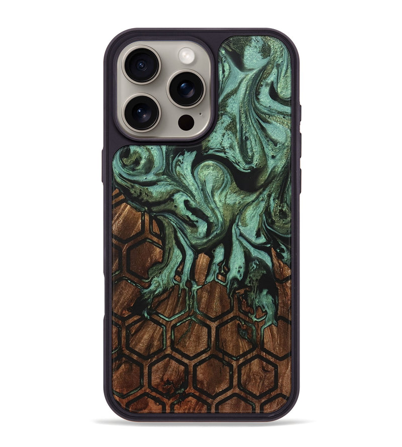 iPhone 16 Pro Max Wood+Resin Phone Case - Sheena (Pattern, 721701)