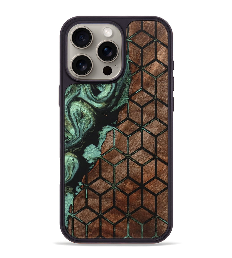 iPhone 16 Pro Max Wood+Resin Phone Case - Woodrow (Pattern, 721702)