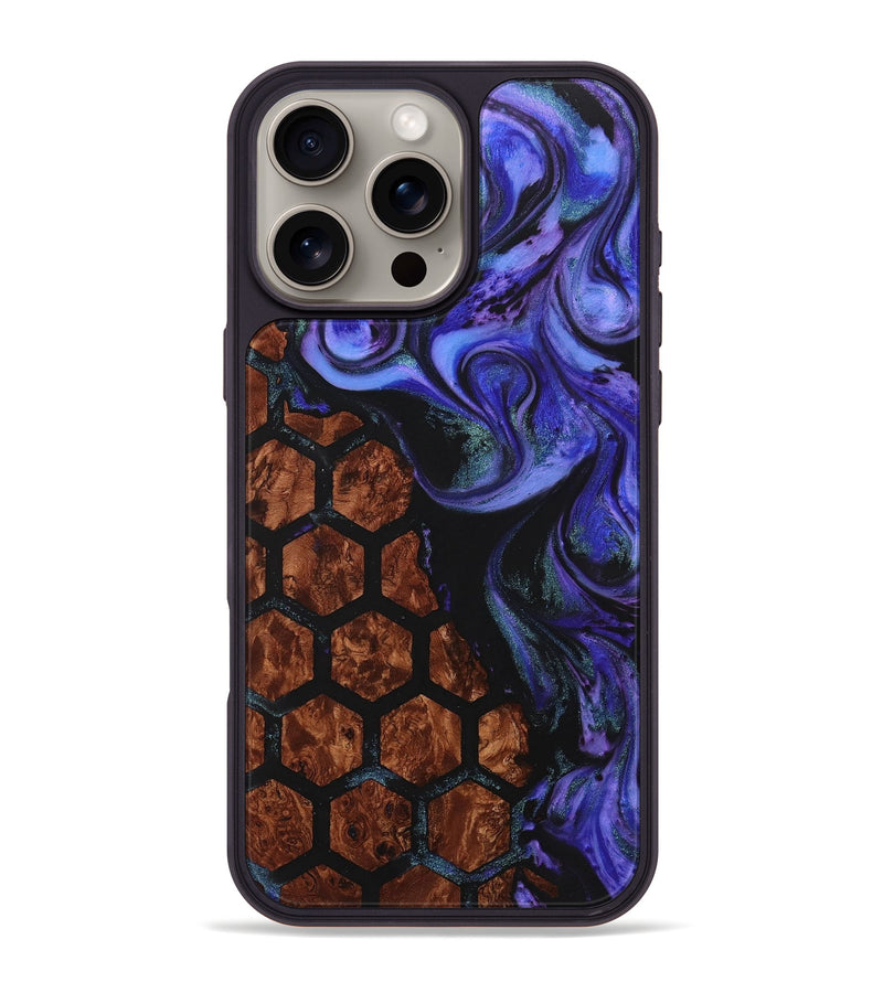 iPhone 16 Pro Max Wood+Resin Phone Case - Malakai (Pattern, 721704)