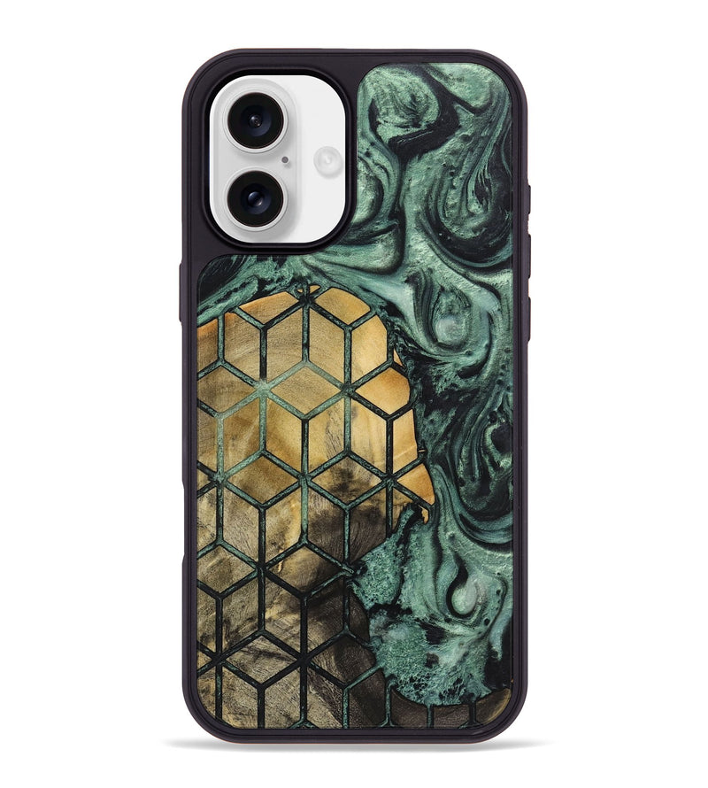 iPhone 16 Plus Wood+Resin Phone Case - Yvette (Pattern, 721708)