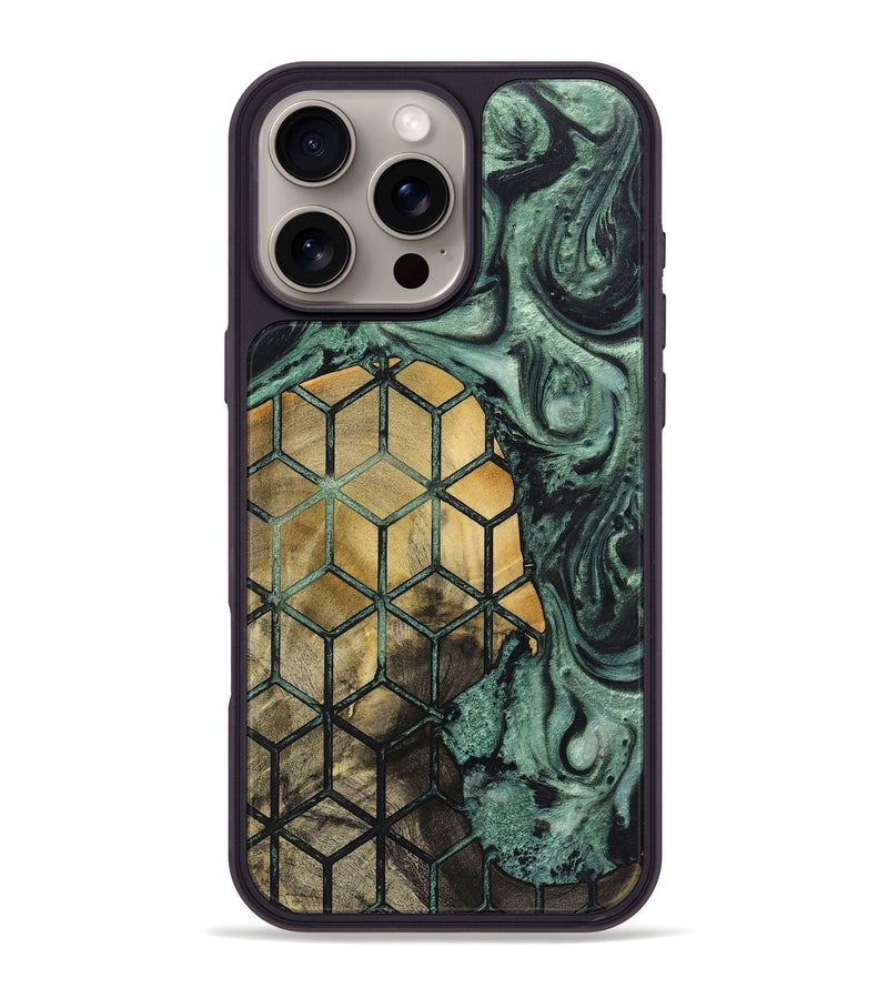 iPhone 16 Pro Max Wood+Resin Phone Case - Yvette (Pattern, 721708)