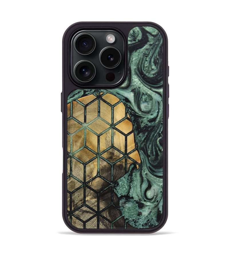 iPhone 16 Pro Wood+Resin Phone Case - Yvette (Pattern, 721708)