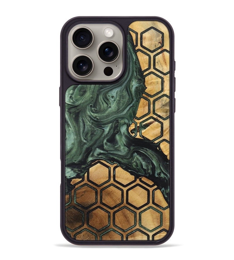 iPhone 16 Pro Max Wood+Resin Phone Case - Jeanne (Pattern, 721710)