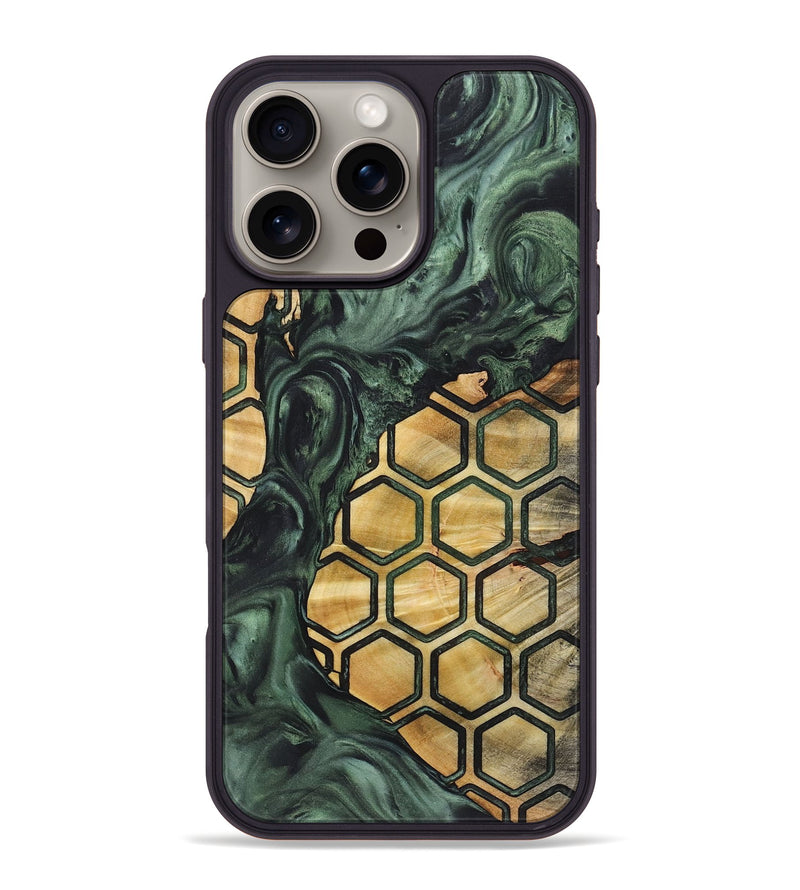 iPhone 16 Pro Max Wood+Resin Phone Case - Kane (Pattern, 721714)