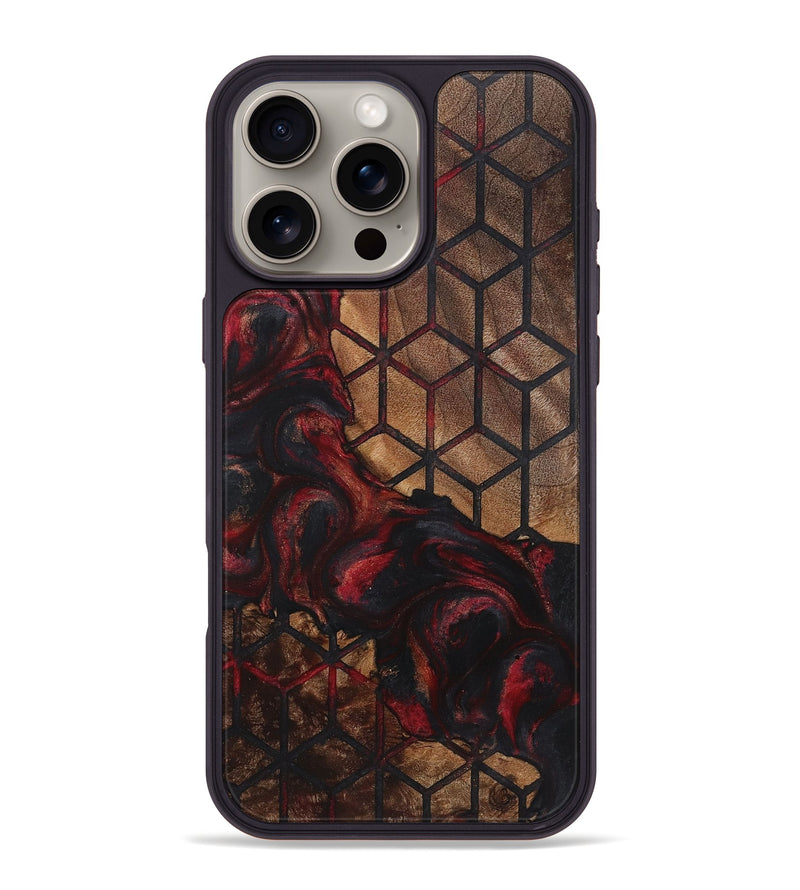 iPhone 16 Pro Max Wood+Resin Phone Case - Quinton (Pattern, 721715)