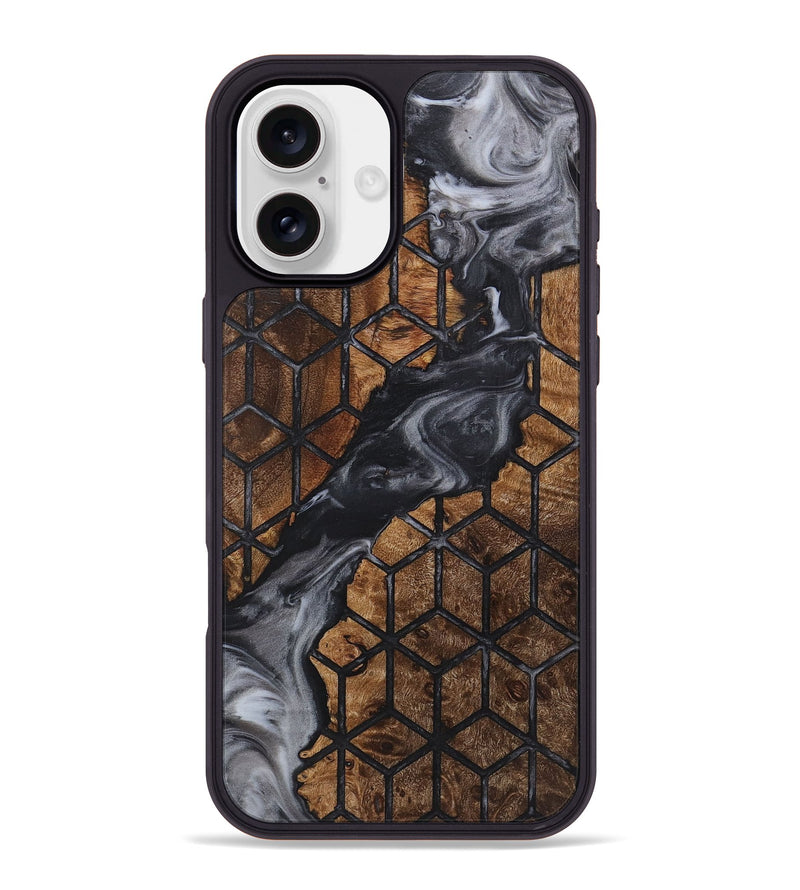 iPhone 16 Plus Wood+Resin Phone Case - Yasmin (Pattern, 721716)