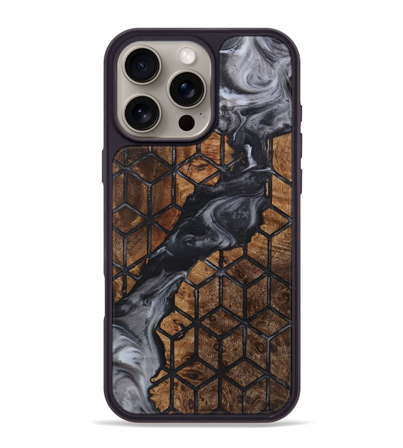 iPhone 16 Pro Max Wood+Resin Phone Case - Yasmin (Pattern, 721716)