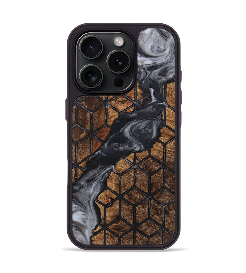 iPhone 16 Pro Wood+Resin Phone Case - Yasmin (Pattern, 721716)