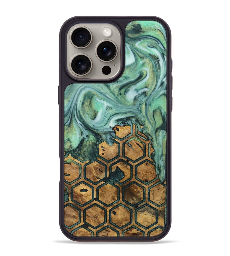 iPhone 16 Pro Max Wood+Resin Phone Case - Christian (Pattern, 721717)