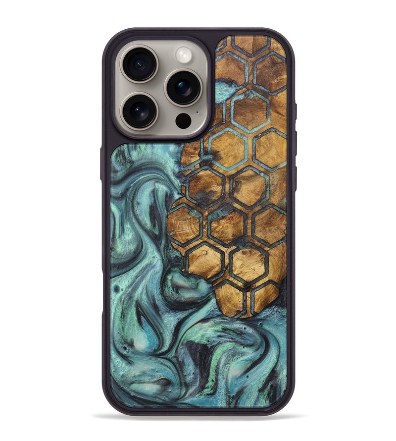 iPhone 16 Pro Max Wood+Resin Phone Case - Lyla (Pattern, 721719)