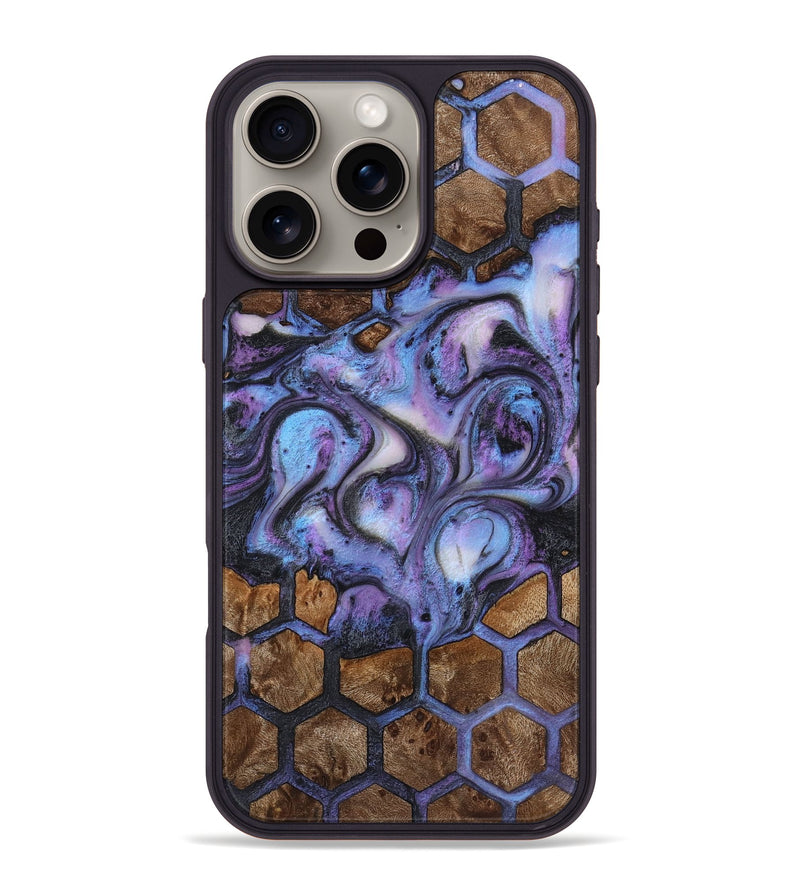 iPhone 16 Pro Max Wood+Resin Phone Case - Lorena (Pattern, 721725)