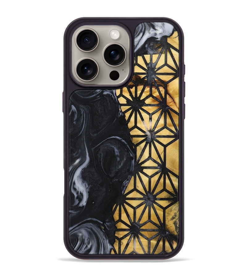 iPhone 16 Pro Max Wood+Resin Phone Case - Melody (Pattern, 721726)