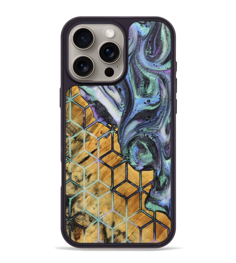 iPhone 16 Pro Max Wood+Resin Phone Case - Clifton (Pattern, 721729)