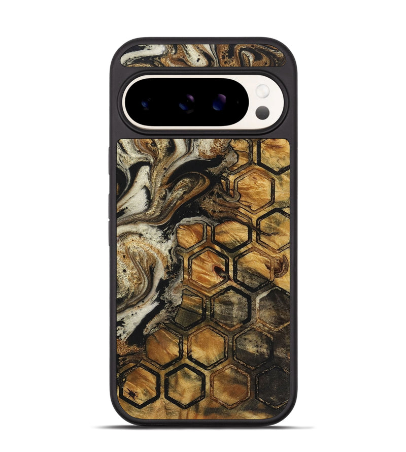 Pixel 9 Pro Wood+Resin Phone Case - Iris (Pattern, 721732)