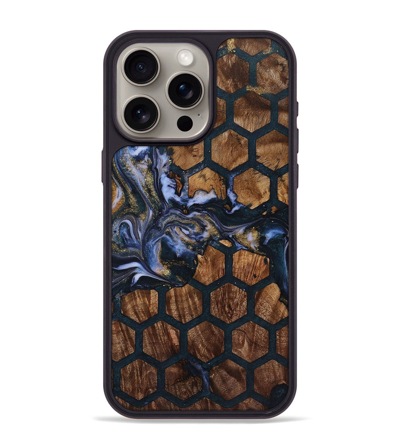 iPhone 15 Pro Max Wood+Resin Phone Case - Carson (Pattern, 721733)