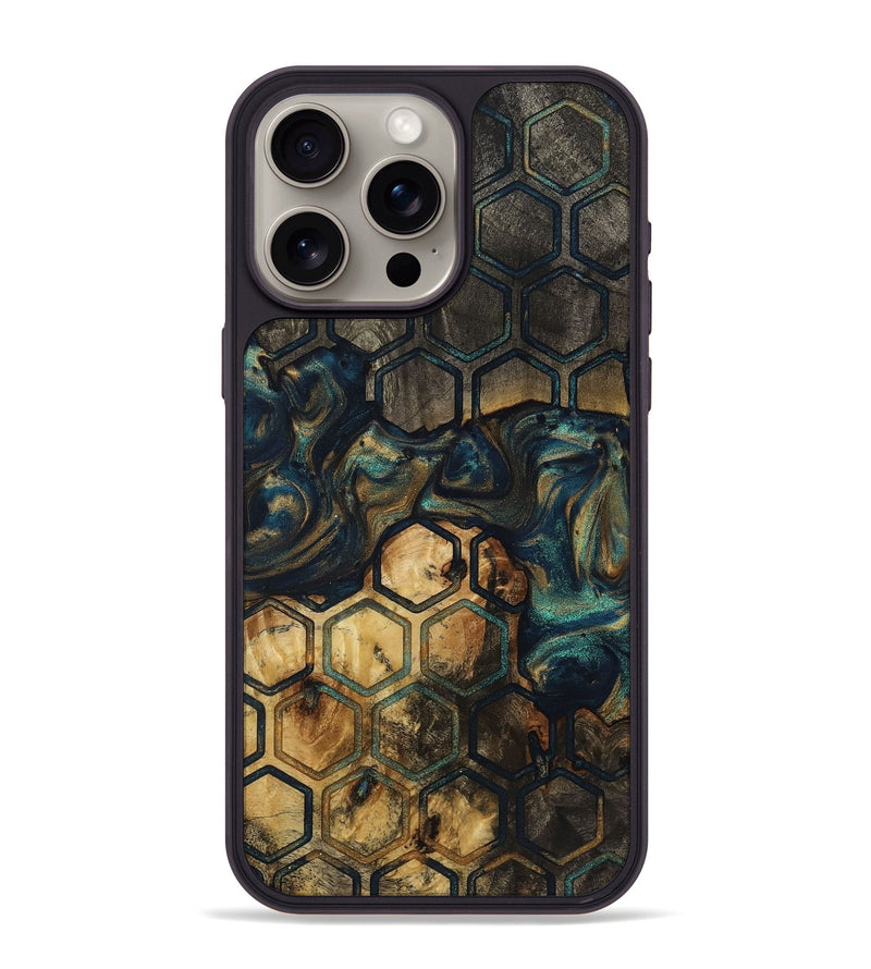 iPhone 15 Pro Max Wood+Resin Phone Case - Alayah (Pattern, 721738)