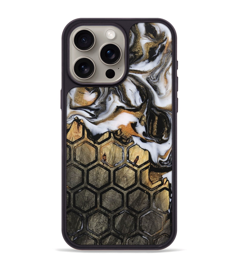 iPhone 15 Pro Max Wood+Resin Phone Case - Shayla (Pattern, 721741)