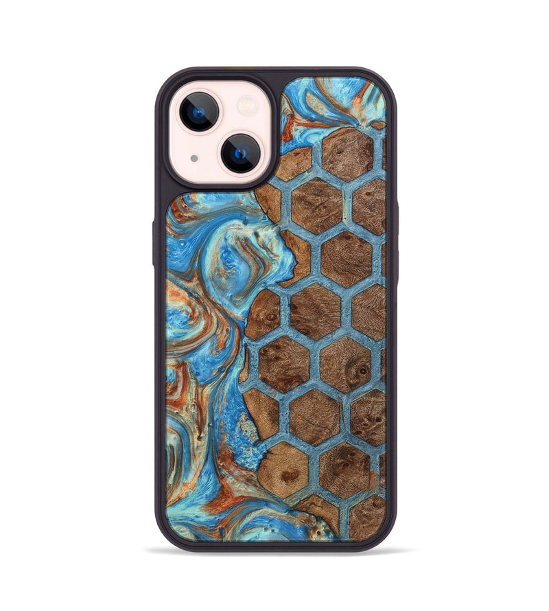 iPhone 14 Wood+Resin Phone Case - Donnie (Pattern, 721744)