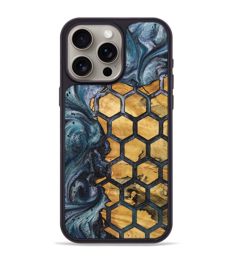 iPhone 15 Pro Max Wood+Resin Phone Case - Saul (Pattern, 721745)