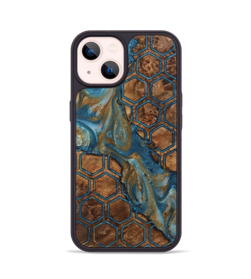 iPhone 14 Wood+Resin Phone Case - Natalie (Pattern, 721746)