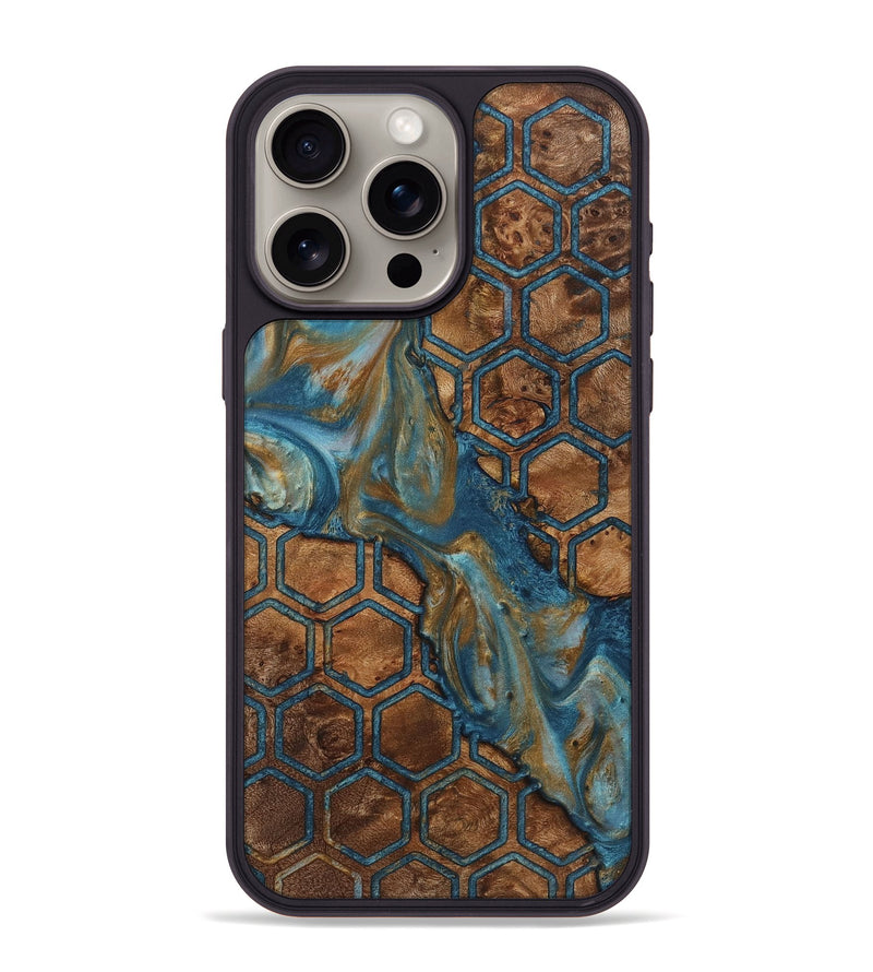 iPhone 15 Pro Max Wood+Resin Phone Case - Natalie (Pattern, 721746)