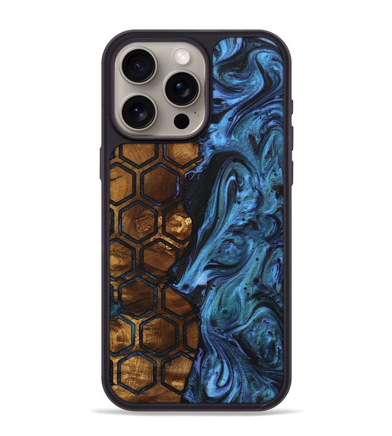 iPhone 15 Pro Max Wood+Resin Phone Case - Kai (Pattern, 721748)