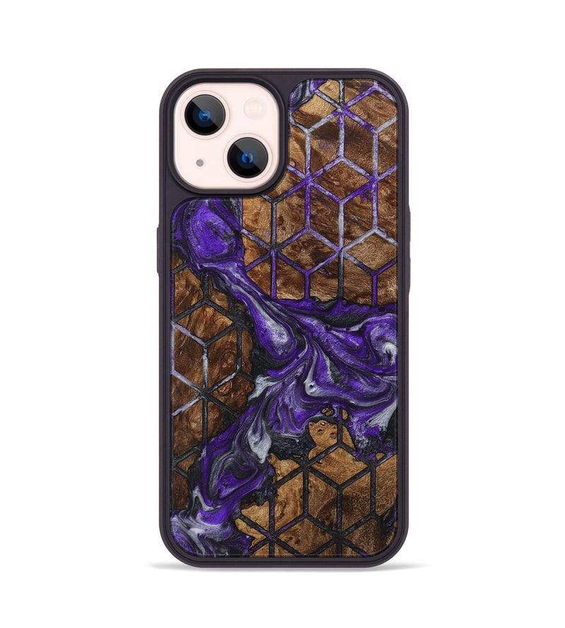 iPhone 14 Wood+Resin Phone Case - Kai (Pattern, 721749)