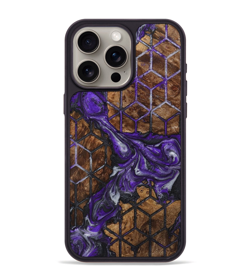 iPhone 15 Pro Max Wood+Resin Phone Case - Kai (Pattern, 721749)