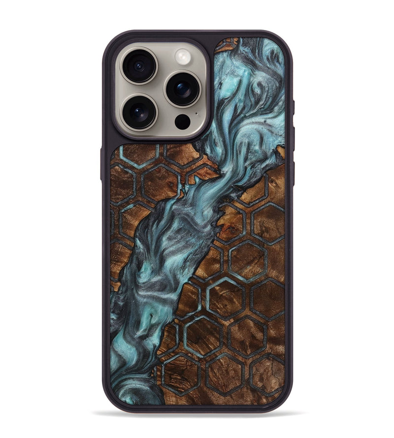 iPhone 15 Pro Max Wood+Resin Phone Case - Ezra (Pattern, 721750)