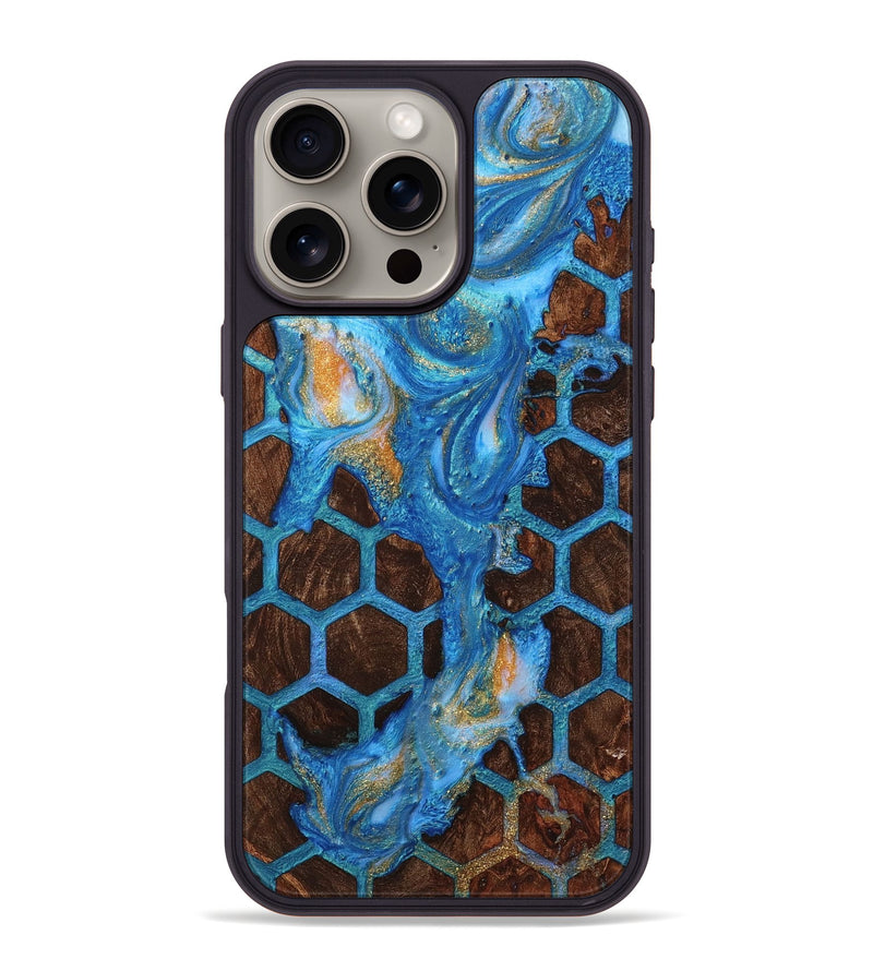 iPhone 16 Pro Max Wood+Resin Phone Case - Maci (Pattern, 721751)