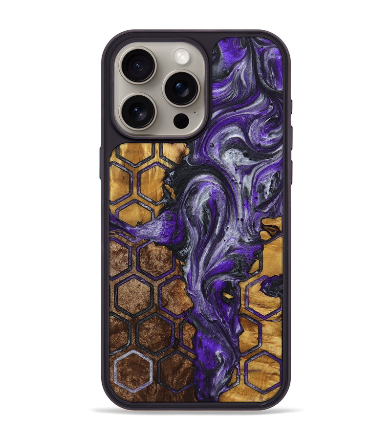 iPhone 15 Pro Max Wood+Resin Phone Case - Mateo (Pattern, 721753)