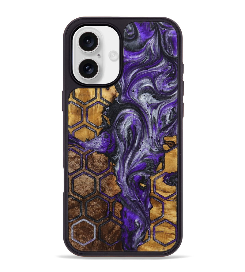 iPhone 16 Plus Wood+Resin Phone Case - Mateo (Pattern, 721753)