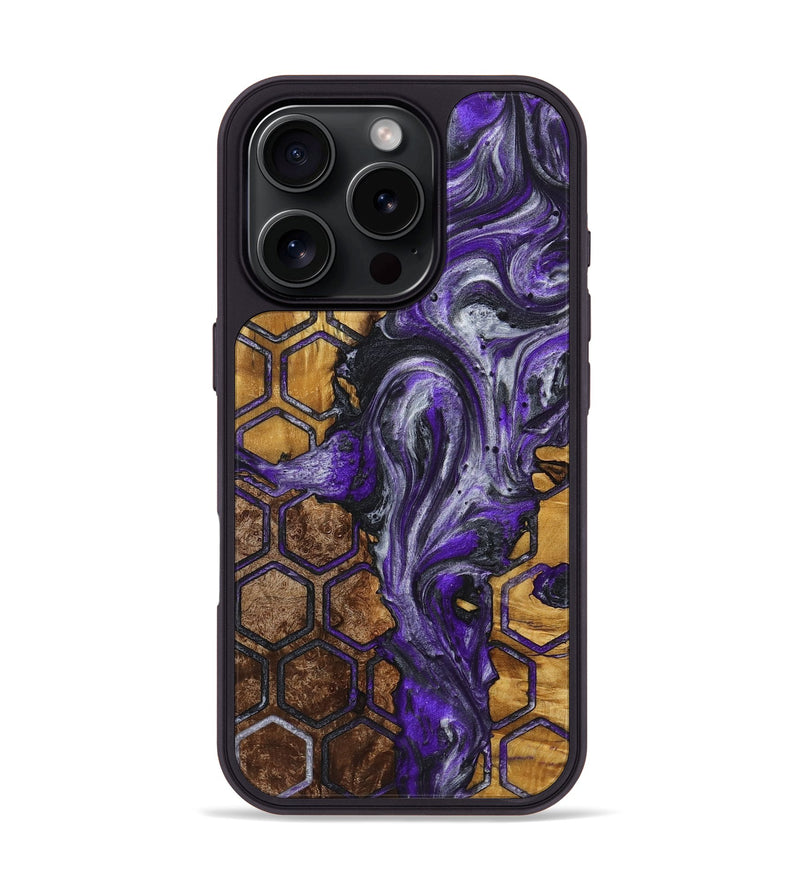 iPhone 16 Pro Wood+Resin Phone Case - Mateo (Pattern, 721753)